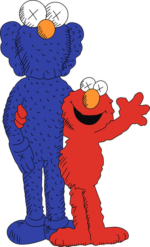 经典卡通裁片印花服装:蓝色与红色角色的时尚碰撞