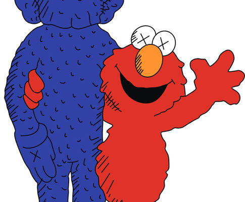 经典卡通裁片印花服装:蓝色与红色角色的时尚碰撞