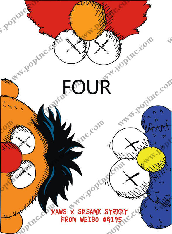 时尚潮流KAWS x芝麻街合作款裁片印花服装印花设计