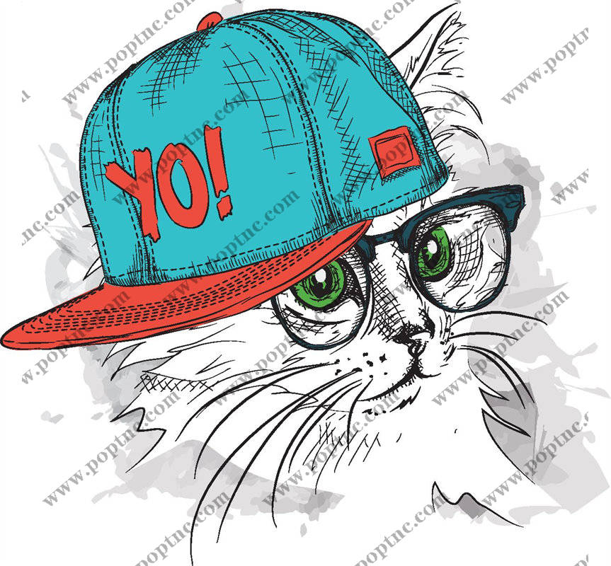 时尚潮流猫头鹰裁片印花服装印花设计