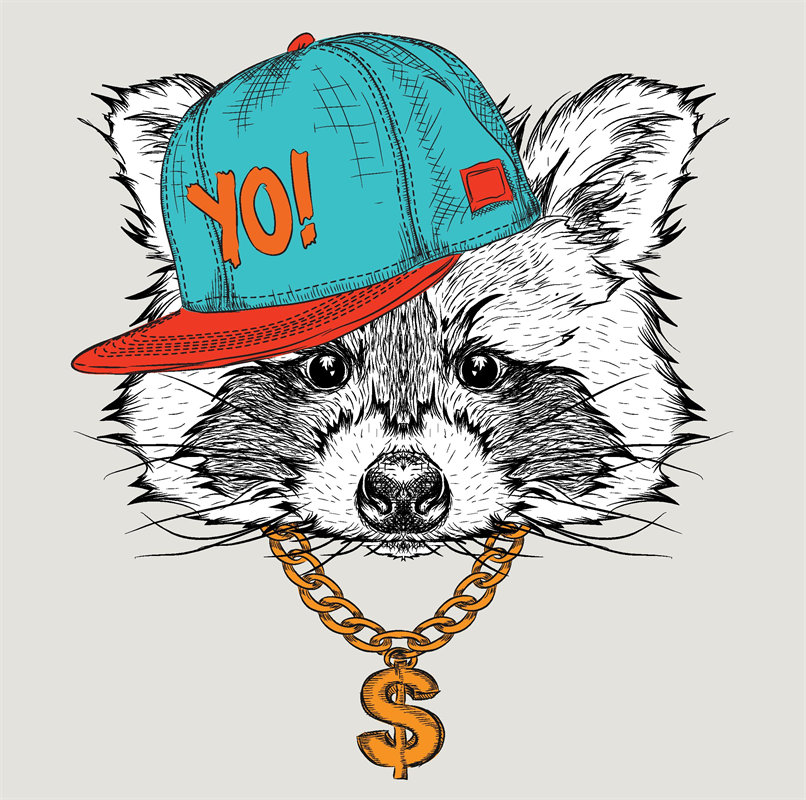 时尚街头风格动物裁片印花服装印花设计