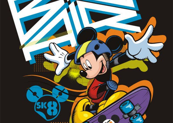 时尚街头风格米奇裁片印花服装印花设计