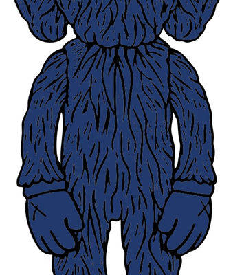 时尚潮流蓝色毛绒卡通服装印花裁片设计