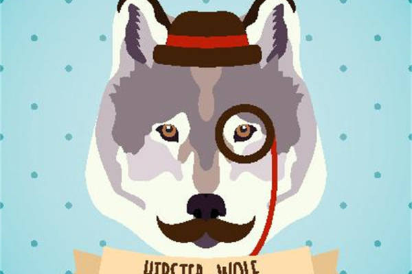 时尚潮流个性服装印花:潮人狼头裁片印花设计