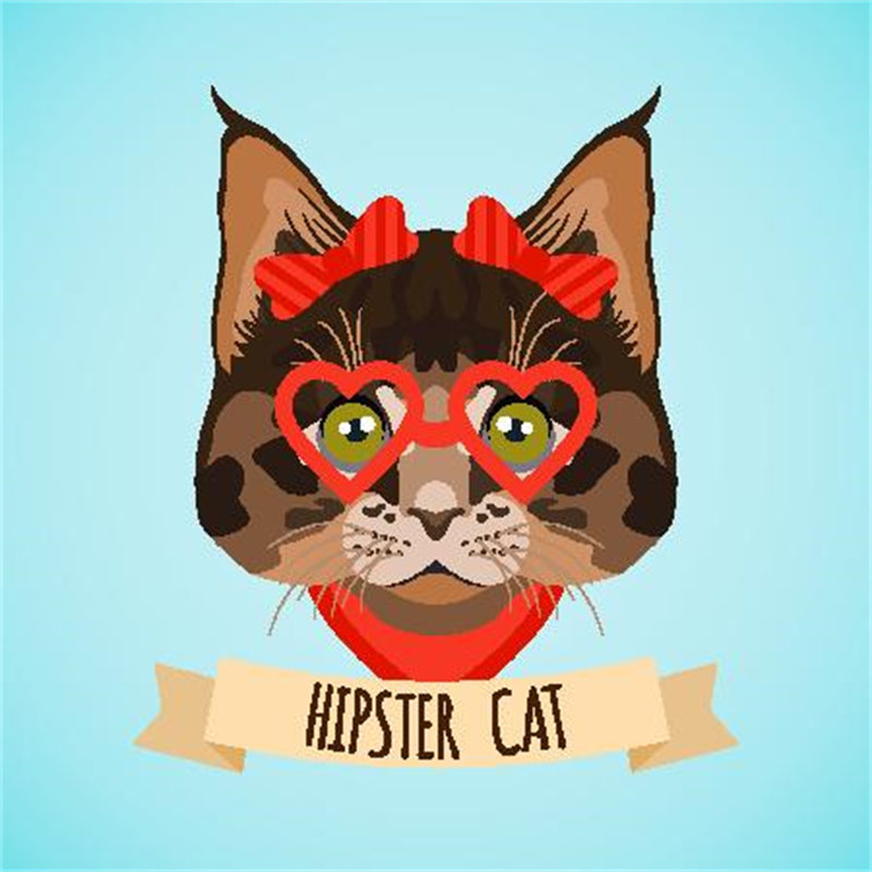 时尚潮流猫咪裁片印花服装印花设计