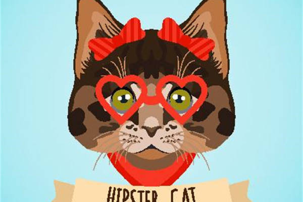 时尚潮流猫咪裁片印花服装印花设计