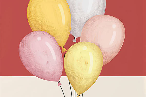 时尚多彩气球裁片印花服装印花设计