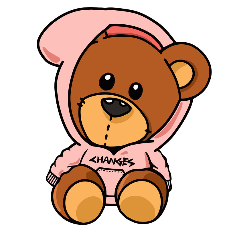 可爱卡通熊裁片印花服装印花设计