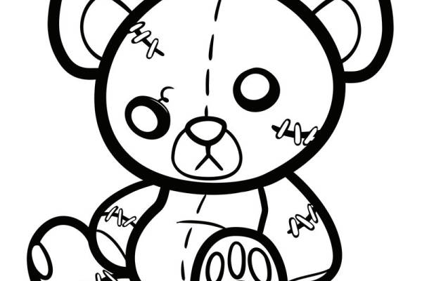 可爱卡通熊裁片印花服装印花设计，适合儿童和青少年