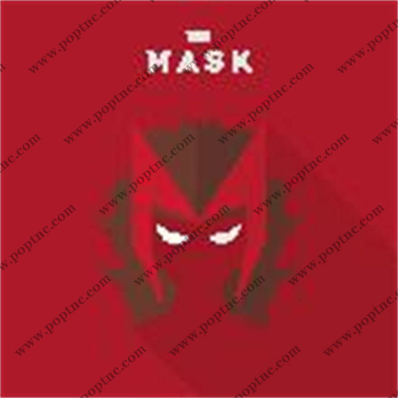 时尚街头风格红色面具裁片印花服装
