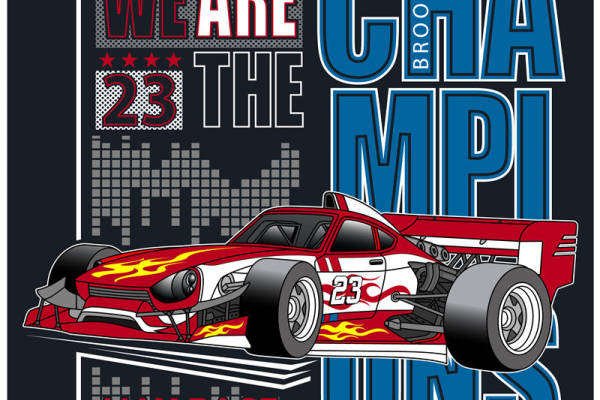 布鲁克林冠军赛车裁片印花服装,展现速度与激情