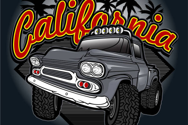 加州夏日旅行主题裁片印花服装印花设计