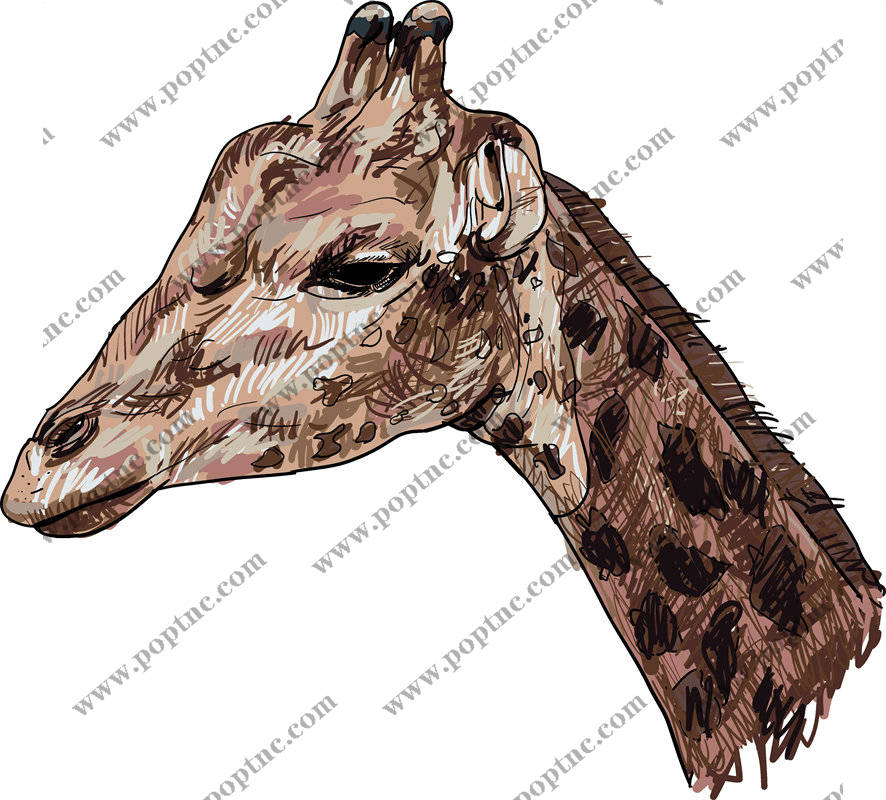 创意长颈鹿图案裁片印花服装印花设计