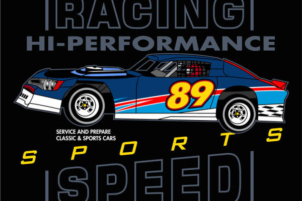 经典赛车裁片印花服装，展现速度与激情的高性能风格