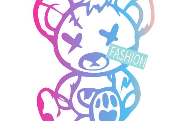 时尚潮流卡通熊裁片印花服装印花设计