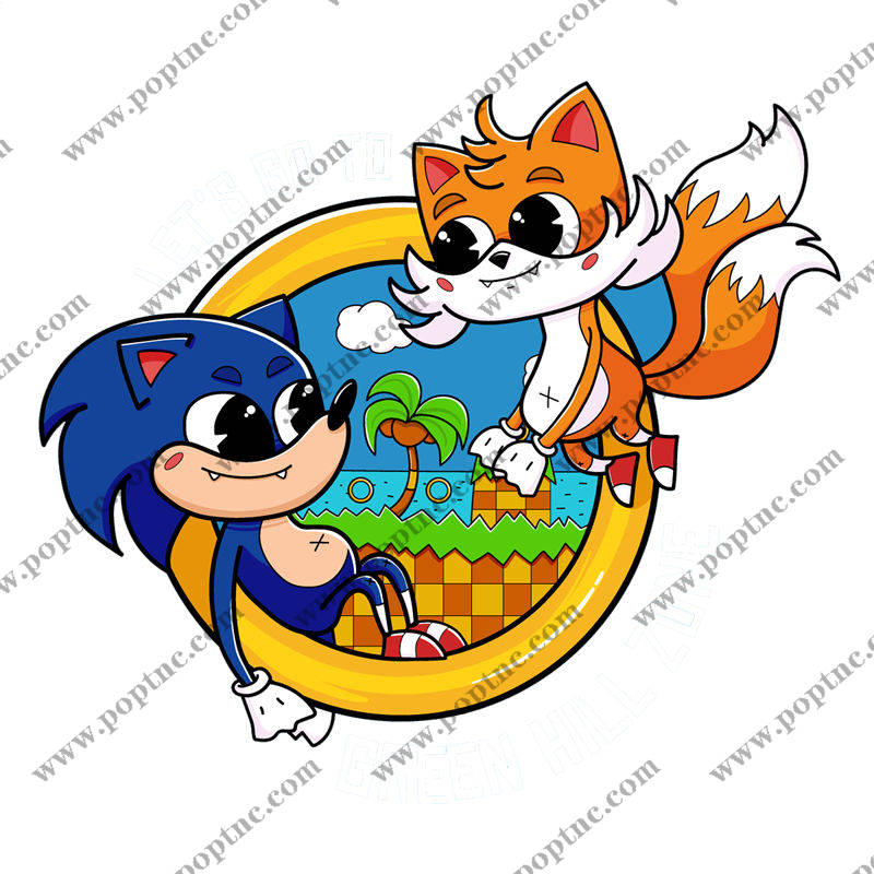 夏日清凉卡通狐狸与刺猬裁片印花服装