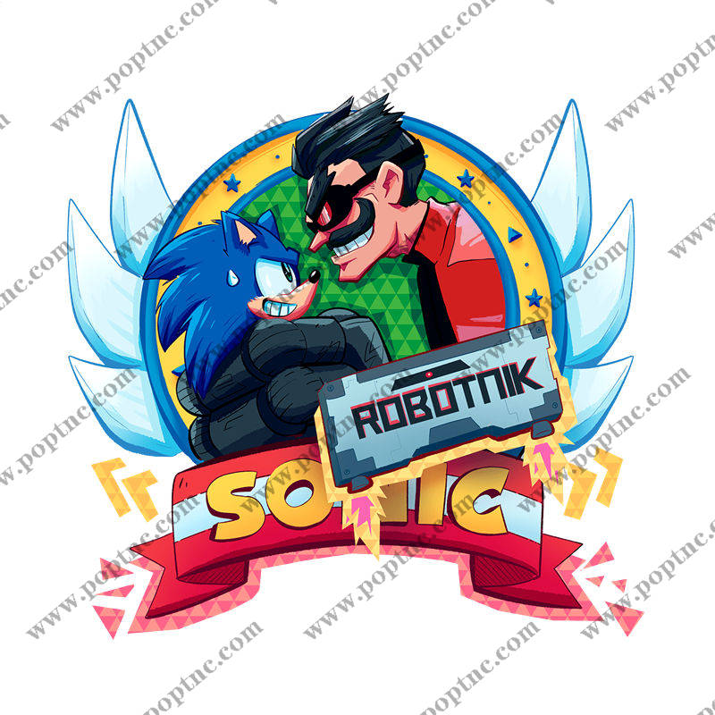 动感十足的机器人主题裁片印花服装印花设计