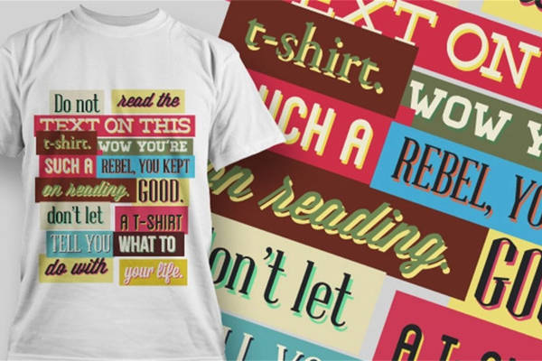 创意裁片印花服装：个性文字设计T恤，展现独特风格