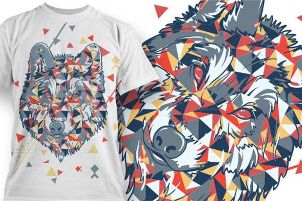 时尚街头风格几何图案裁片印花服装印花T恤设计