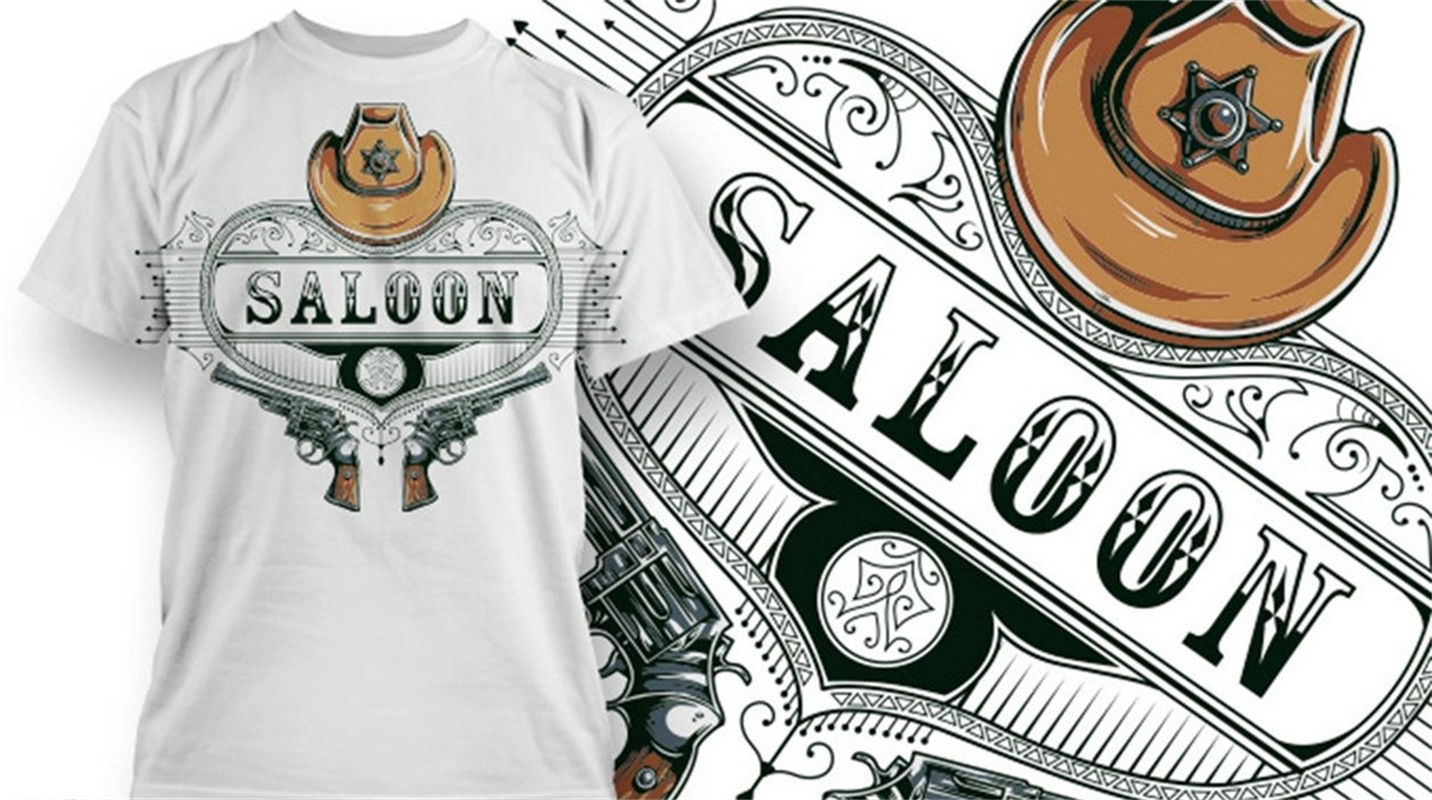 复古西部风格裁片印花服装,展现独特个性的服装印花设计