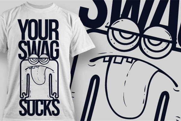 创意个性裁片印花T恤,时尚潮流服装印花设计