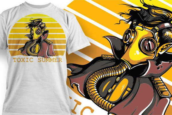 时尚街头风格裁片印花服装印花T恤设计