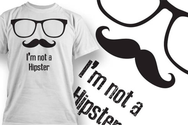 独特个性眼镜胡须裁片印花服装，展现非主流风格