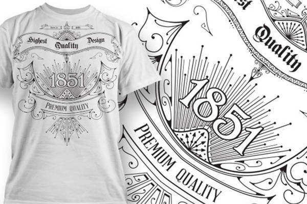 复古风格1851裁片印花服装，展现最高质量设计