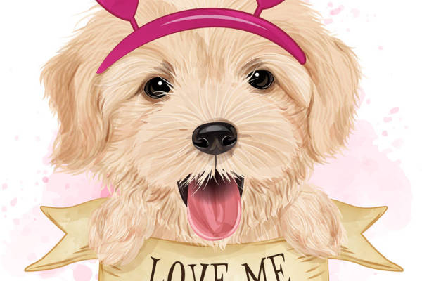 可爱狗狗裁片印花服装，萌宠风格服装印花设计