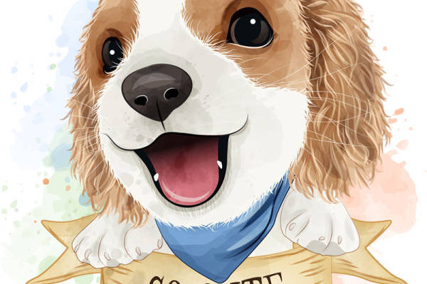 可爱卡通狗狗裁片印花服装印花设计