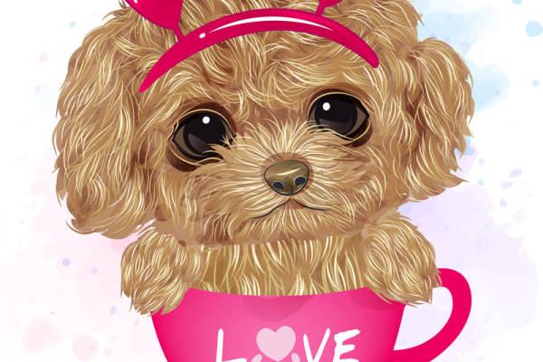 可爱卡通狗狗裁片印花服装，萌趣图案增添时尚魅力