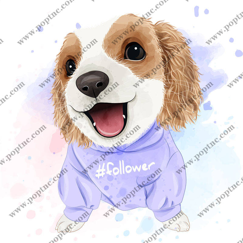 可爱卡通狗裁片印花服装印花设计