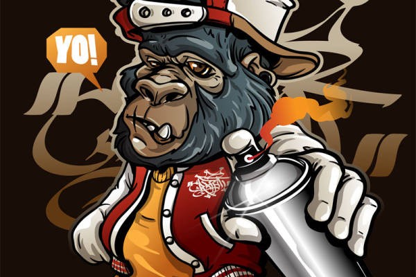 独特风格猩猩裁片印花服装,展现个性与力量