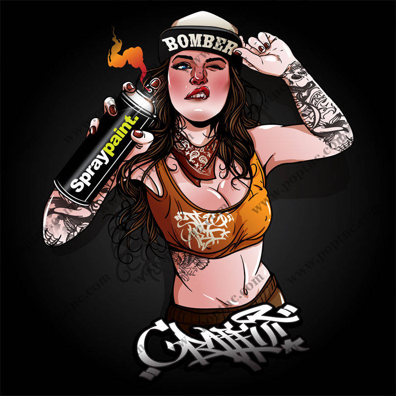 街头风格涂鸦裁片印花服装印花设计