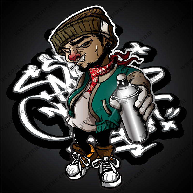 街头风格涂鸦艺术裁片印花服装印花设计