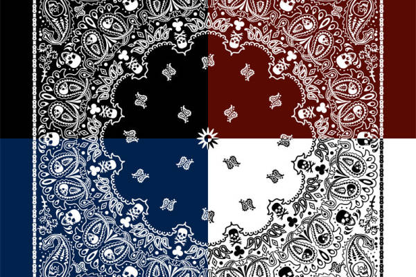 时尚复古风裁片印花服装,经典黑白红蓝四色设计