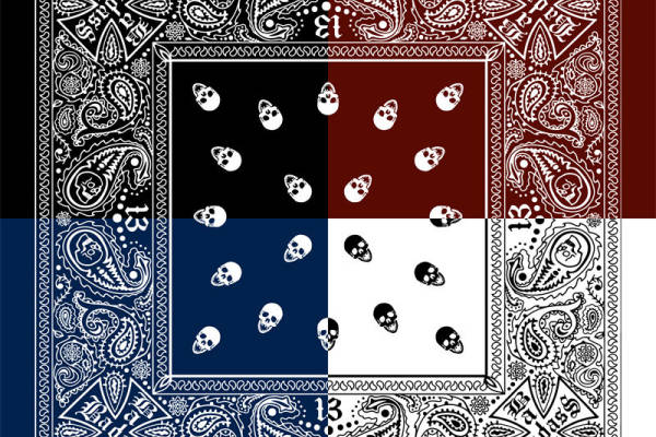 复古风格裁片印花服装：骷髅与神秘符号的完美结合