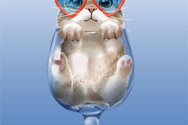 可爱猫咪裁片印花服装,萌趣卡通风格,适合儿童和宠物爱好者