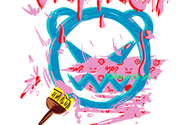 街头风格涂鸦裁片印花服装印花设计