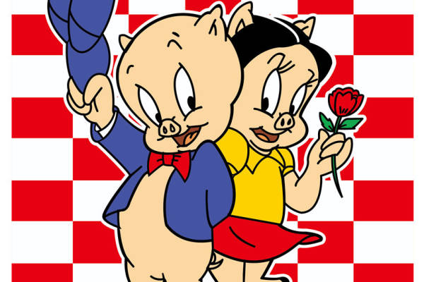 经典卡通裁片印花服装，复古风格情侣装印花设计