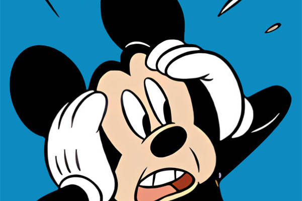 经典卡通角色裁片印花服装：米奇老鼠OMG表情