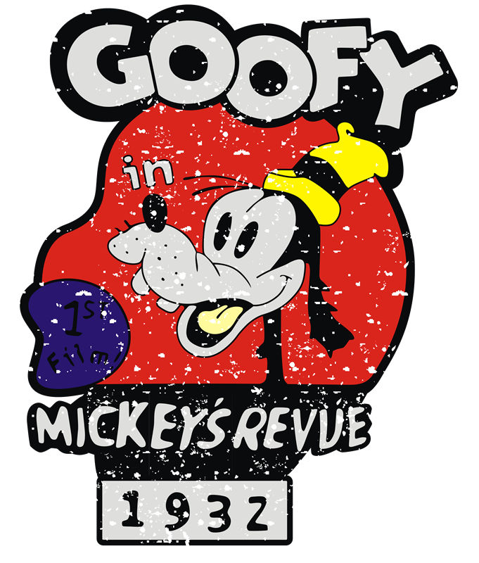 复古风格裁片印花服装：Goofy in Mickey's Revue 1932
