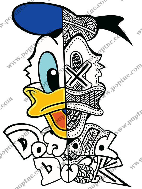 创意卡通裁片印花服装:唐老鸭图案与波普艺术的完美结合