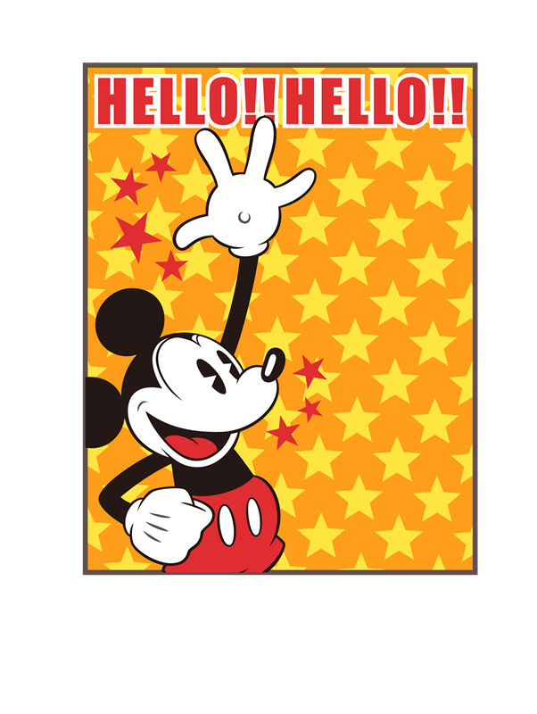 米奇老鼠与兔子裁片印花服装印花设计