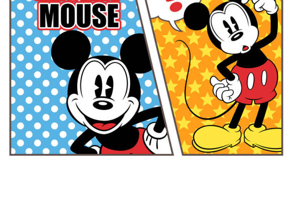 经典卡通裁片印花服装:米奇老鼠主题时尚设计