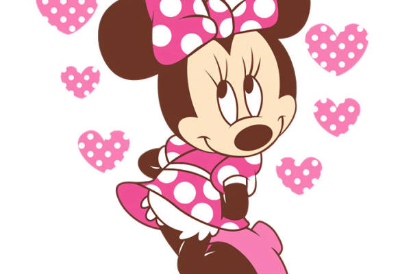 可爱米妮老鼠裁片印花服装 甜美风格儿童服饰设计