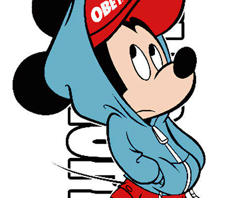 时尚潮流米奇裁片印花服装印花设计