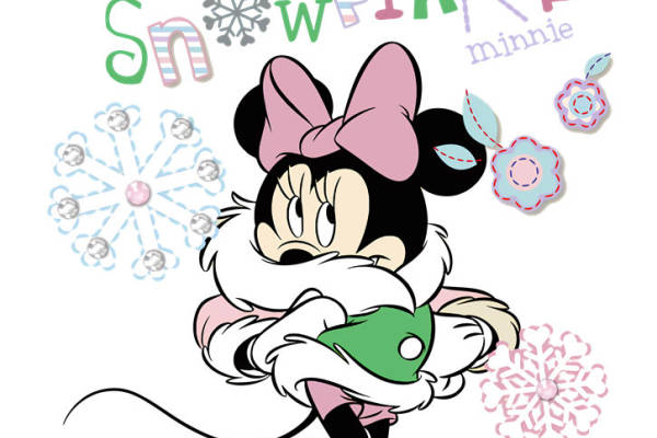 冬季可爱米妮裁片印花服装，温暖舒适儿童服装印花设计