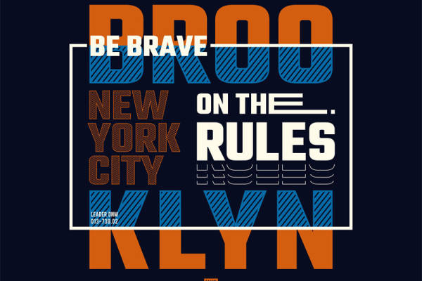 勇敢前行：纽约规则裁片印花服装印花设计