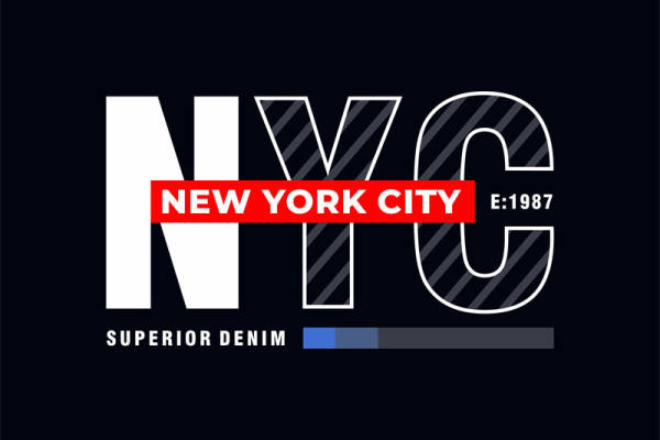 纽约城市主题裁片印花服装，展现都市时尚风格